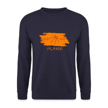 Basketball Design Geschenk für Player Streetball - Unisex Pullover - Navy - Vorne - Alina (178cm) & Michal (187cm)