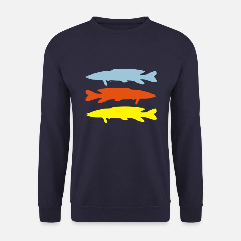 poisson brochet silhouette colorée - Sweat-shirt Unisexe - marine