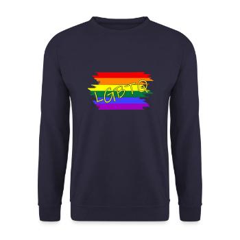 LGBTQ LGBT - Unisex Pullover - Navy - Vorne - Alina (178cm) & Michal (187cm)