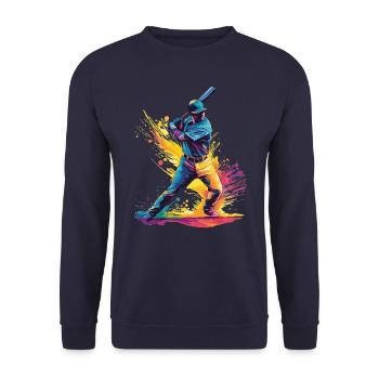 Joueurs de baseball - Sweat-shirt Unisexe - marine - Devant - Alina (178cm) & Michal (187cm)