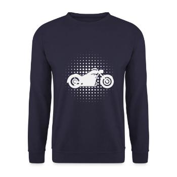 Vintage Motorcycle - Biker - Moto - Low Rider - Sweat-shirt Unisexe - marine - Devant - Alina (178cm) & Michal (187cm)