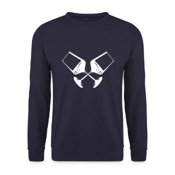 weinglas symbol wein icon - Unisex Pullover - Navy - Vorne - Alina (178cm) & Michal (187cm)