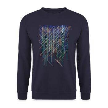 Hintergrund Farben Raster - Unisex Pullover - Navy - Vorne - Alina (178cm) & Michal (187cm)