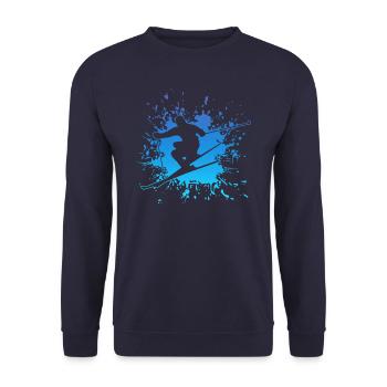 Skiing - Unisex Pullover - Navy - Vorne - Alina (178cm) & Michal (187cm)