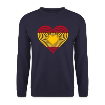 Spanien Spain Flagge Love Espana - Unisex Pullover - Navy - Vorne - Alina (178cm) & Michal (187cm)