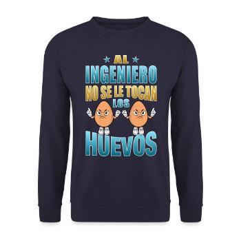 The engineer does not touch his balls - Unisex Sweatshirt - navy - Front - Alina (178cm) & Michal (187cm)