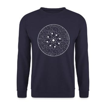 Genius Atom Genie Physiker - Unisex Pullover - Navy - Vorne - Alina (178cm) & Michal (187cm)