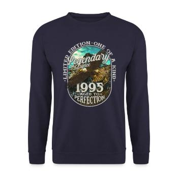 Legendary since 1995 - Unisex Sweatshirt - navy - Front - Alina (178cm) & Michal (187cm)