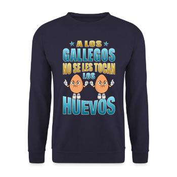 Galicier rühren ihre Eier nicht an - Unisex Pullover - Navy - Vorne - Alina (178cm) & Michal (187cm)