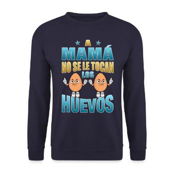 Mom doesn't touch her balls - Unisex Sweatshirt - navy - Front - Alina (178cm) & Michal (187cm)