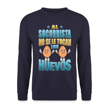 Le maître-nageur ne touche pas à ses œufs - Sweat-shirt Unisexe - marine - Devant - Alina (178cm) & Michal (187cm)
