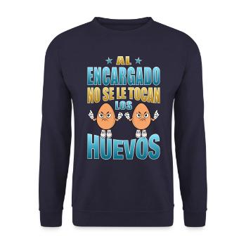 Der Manager berührt seine Eier nicht - Unisex Pullover - Navy - Vorne - Alina (178cm) & Michal (187cm)
