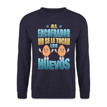 The shutterer does not touch the eggs - Unisex Sweatshirt - navy - Front - Alina (178cm) & Michal (187cm)