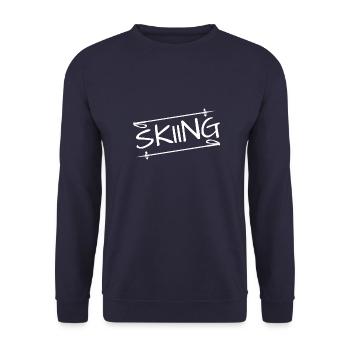 Skiing - Unisex Pullover - Navy - Vorne - Alina (178cm) & Michal (187cm)