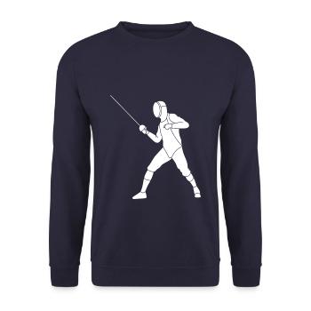 Playing Fencing - Unisex Pullover - Navy - Vorne - Alina (178cm) & Michal (187cm)