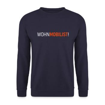 WohnMobilist! - Unisex Pullover - Navy - Vorne - Alina (178cm) & Michal (187cm)