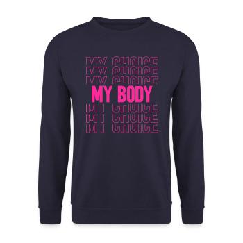 Mon corps, ma décision - Sweat-shirt Unisexe - marine - Devant - Alina (178cm) & Michal (187cm)