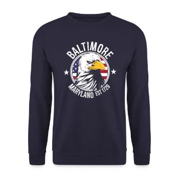 Baltimore - Unisex Sweatshirt - navy - Front - Alina (178cm) & Michal (187cm)
