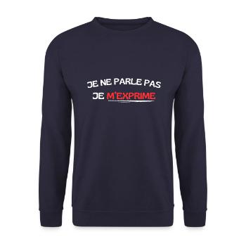 Je ne parle pas je m'exprime - Sweat-shirt Unisexe - marine - Devant - Alina (178cm) & Michal (187cm)