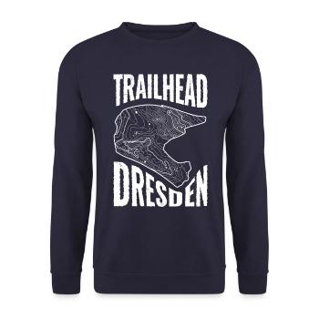 T-shirt VTT Trailhead Dresde - Sweat-shirt Unisexe - marine - Devant - Alina (178cm) & Michal (187cm)
