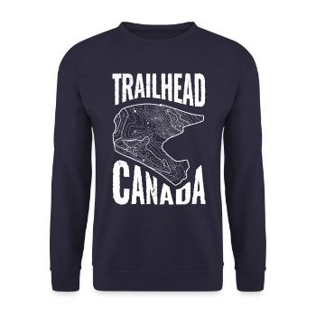 Mountain Bike T-Shirt Trailhead Canada - Unisex Sweatshirt - navy - Front - Alina (178cm) & Michal (187cm)