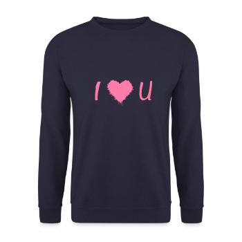 I love you - Unisex Pullover - Navy - Vorne - Alina (178cm) & Michal (187cm)