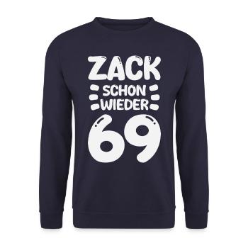 Zack 69 again! Birthday - Unisex Sweatshirt - navy - Front - Alina (178cm) & Michal (187cm)