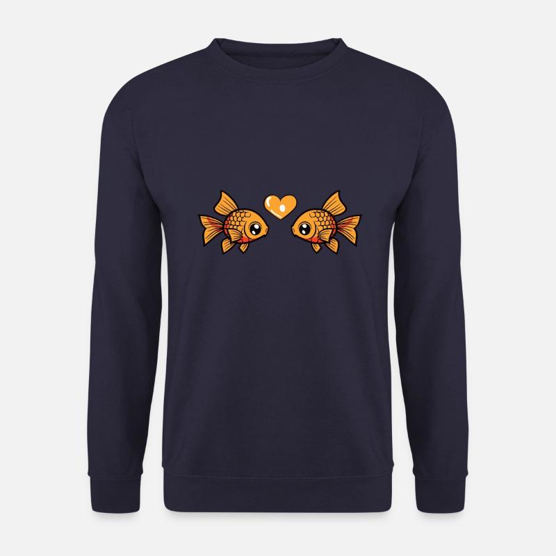 Goldfisch Paar Fisch Valentinstag - Unisex Pullover - Navy