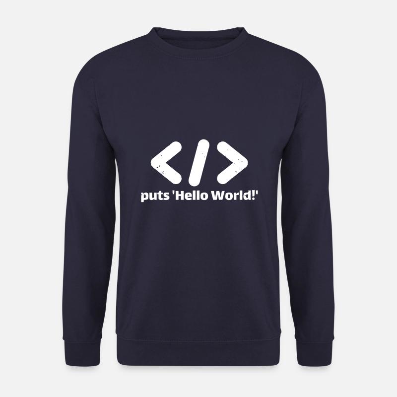 hello world programming ruby - Unisex Sweatshirt - navy