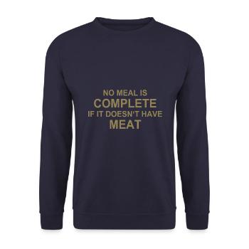 Fleischliebhaber BBQ Kochkunst Grillparty - Unisex Pullover - Navy - Vorne - Alina (178cm) & Michal (187cm)