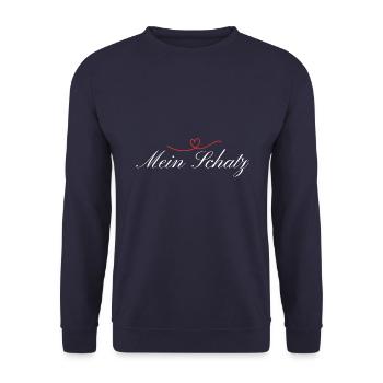 Ma chérie je t’aime - Sweat-shirt Unisexe - marine - Devant - Alina (178cm) & Michal (187cm)