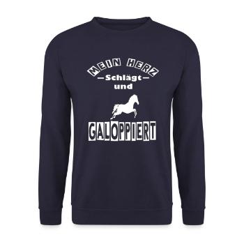 Horse horse horse - Unisex Sweatshirt - navy - Front - Alina (178cm) & Michal (187cm)