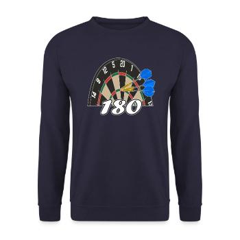 Darts 180 Dartboard Dart Triple 20 Gift - Unisex Sweatshirt - navy - Front - Alina (178cm) & Michal (187cm)