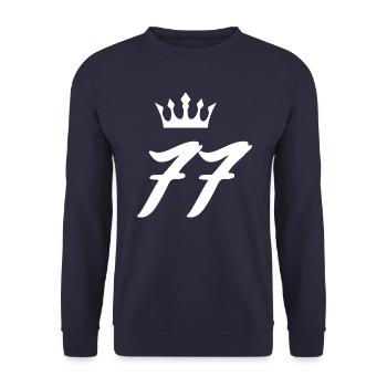 77 Number crown - Unisex Sweatshirt - navy - Front - Alina (178cm) & Michal (187cm)
