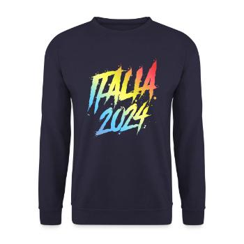 L’équipe des fêtes colorées d’Italia 2024 - Sweat-shirt Unisexe - marine - Devant - Alina (178cm) & Michal (187cm)