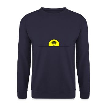 Palm Tree Sun Line - Unisex Sweatshirt - navy - Front - Alina (178cm) & Michal (187cm)