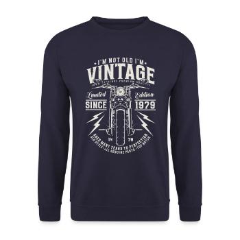 1979 Vintage Anniversaire Moto Vintage - Sweat-shirt Unisexe - marine - Devant - Alina (178cm) & Michal (187cm)