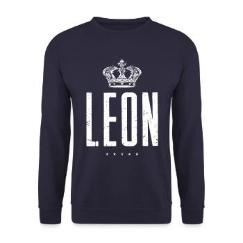 Leon - Unisex Pullover - Navy - Vorne - Alina (178cm) & Michal (187cm)