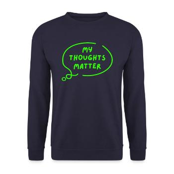 my thoughts matter - Unisex Pullover - Navy - Vorne - Alina (178cm) & Michal (187cm)