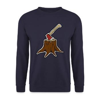 Axe - Unisex Sweatshirt - navy - Front - Alina (178cm) & Michal (187cm)