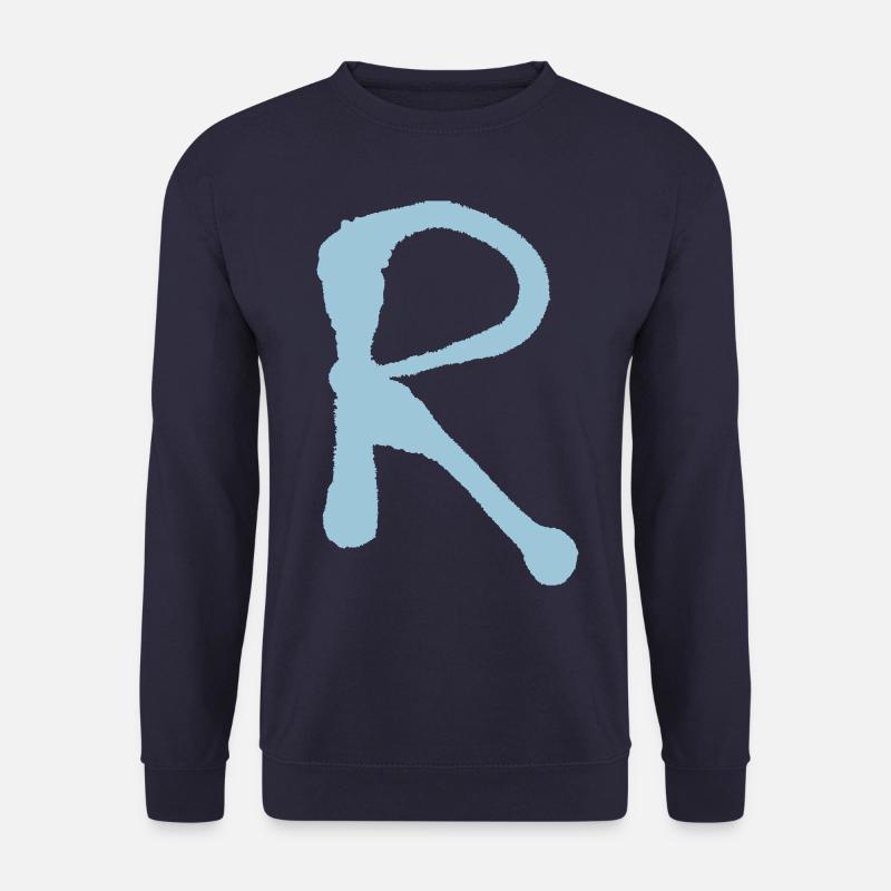 R - Iinitale / Letter - Sprayed - Unisex Sweatshirt - navy