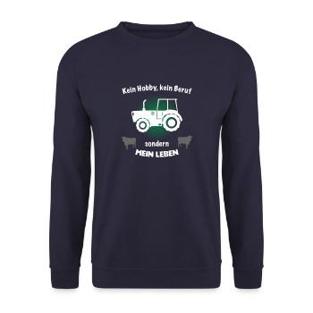 Trecker Bauer Landwirt aus Leidenschaft - Unisex Pullover - Navy - Vorne - Alina (178cm) & Michal (187cm)
