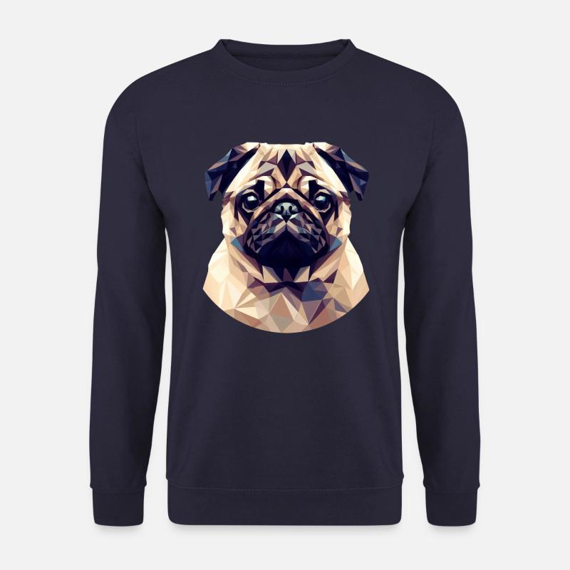 Niedlicher Polygon-Mops - Unisex Pullover - Navy
