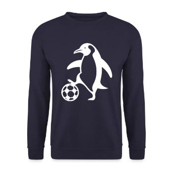 variation 29240Penguin Football Silhouette Minimali - Unisex Sweatshirt - navy - Front - Alina (178cm) & Michal (187cm)