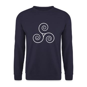 Triskele knows - Unisex Sweatshirt - navy - Front - Alina (178cm) & Michal (187cm)