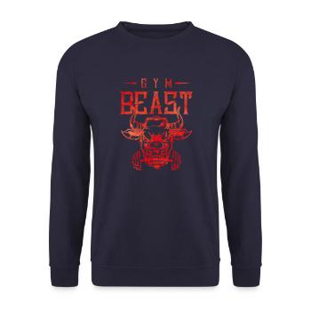 gym beast fitness - Unisex Sweatshirt - navy - Front - Alina (178cm) & Michal (187cm)