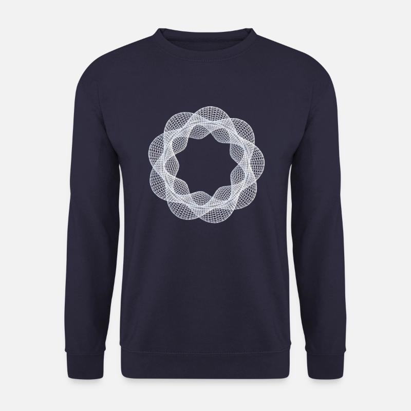 Gedrehter 3D Ring Wireframe Weiß - Unisex Pullover - Navy