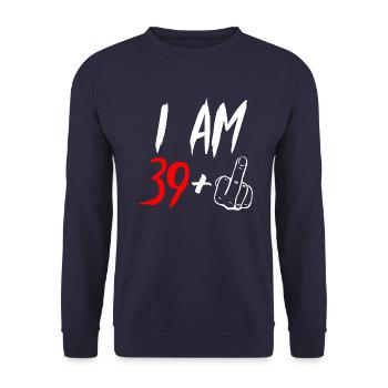 40 Jahre 40. Geburtstag Birthday Geschenk - Unisex Pullover - Navy - Vorne - Alina (178cm) & Michal (187cm)