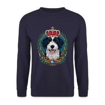 Lagotto Romagnolo avec couronne - Sweat-shirt Unisexe - marine - Devant - Alina (178cm) & Michal (187cm)