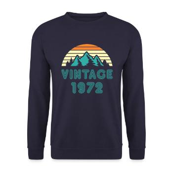 1972 Vintage - Sweat-shirt Unisexe - marine - Devant - Alina (178cm) & Michal (187cm)